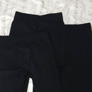 Pack of 3 Plush Black Leggings Fits 11-13